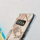 Coque Samsung Galaxy Fleurs Motif Or Géométrique