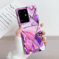 Coque Samsung Galaxy Marbre Violet Géométrique