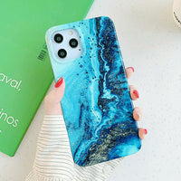 Coque iPhone Motif Liquide Turquoise